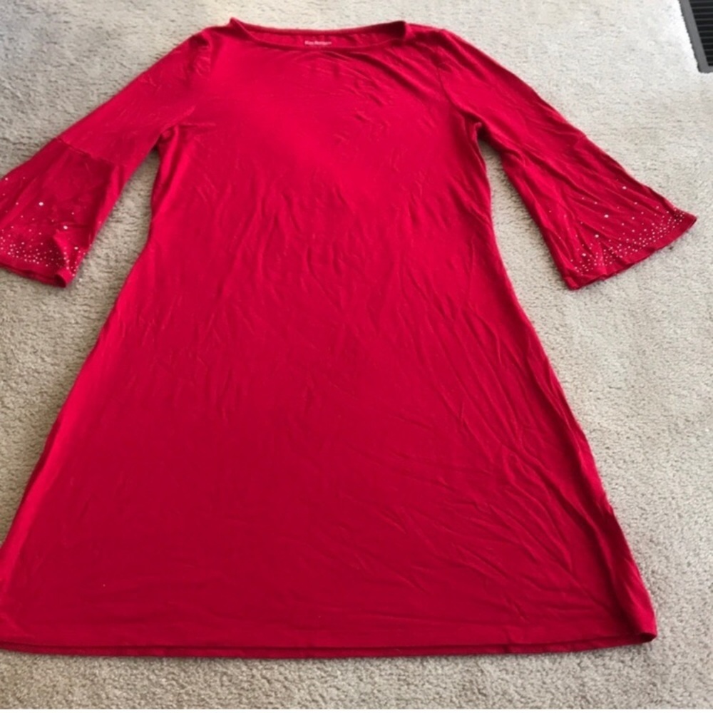 Kim Rogers red bell sleeve swing dress